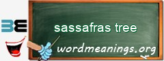 WordMeaning blackboard for sassafras tree